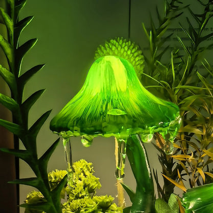 Green Forest Handmade Mushroom Lamp