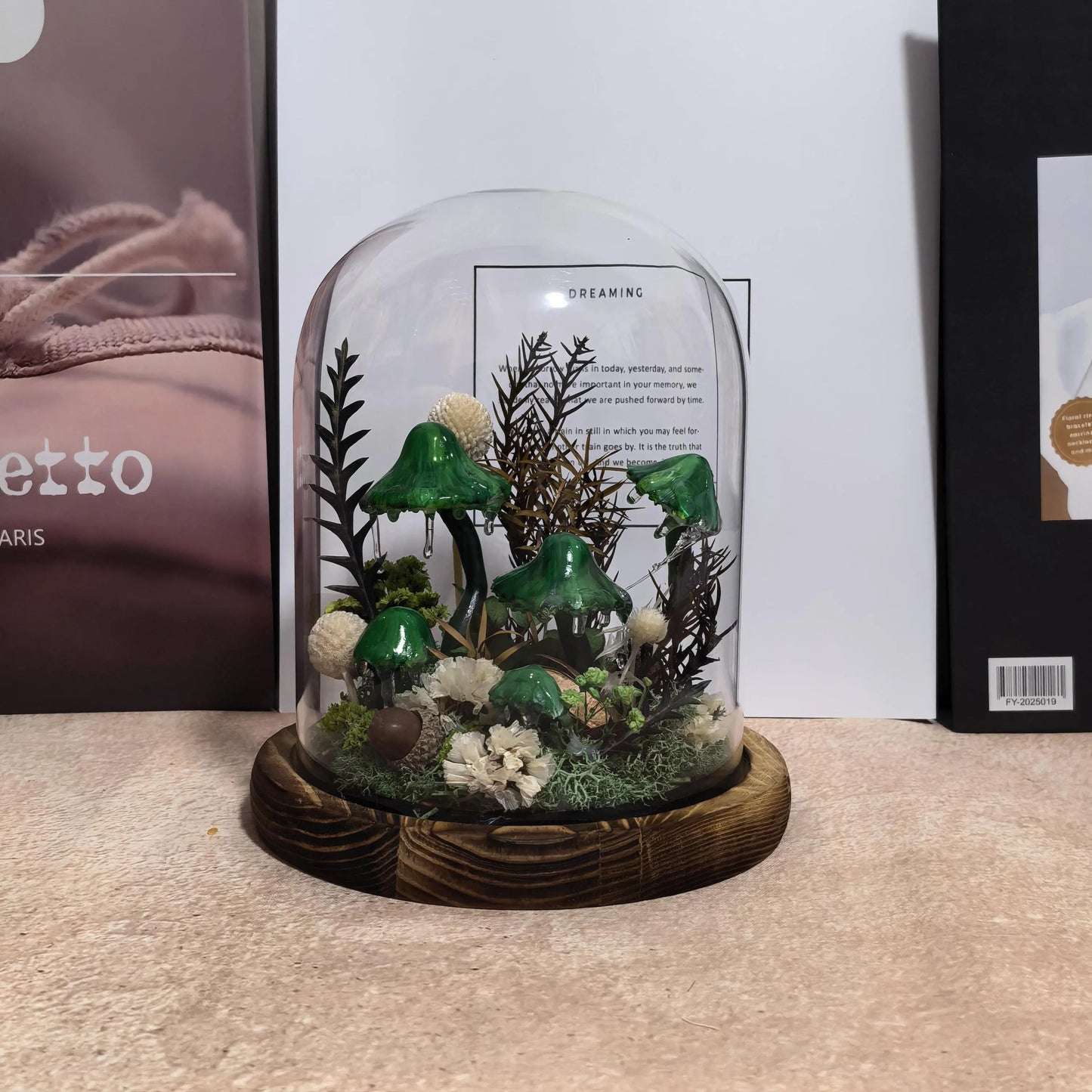 Green Forest Handmade Mushroom Lamp