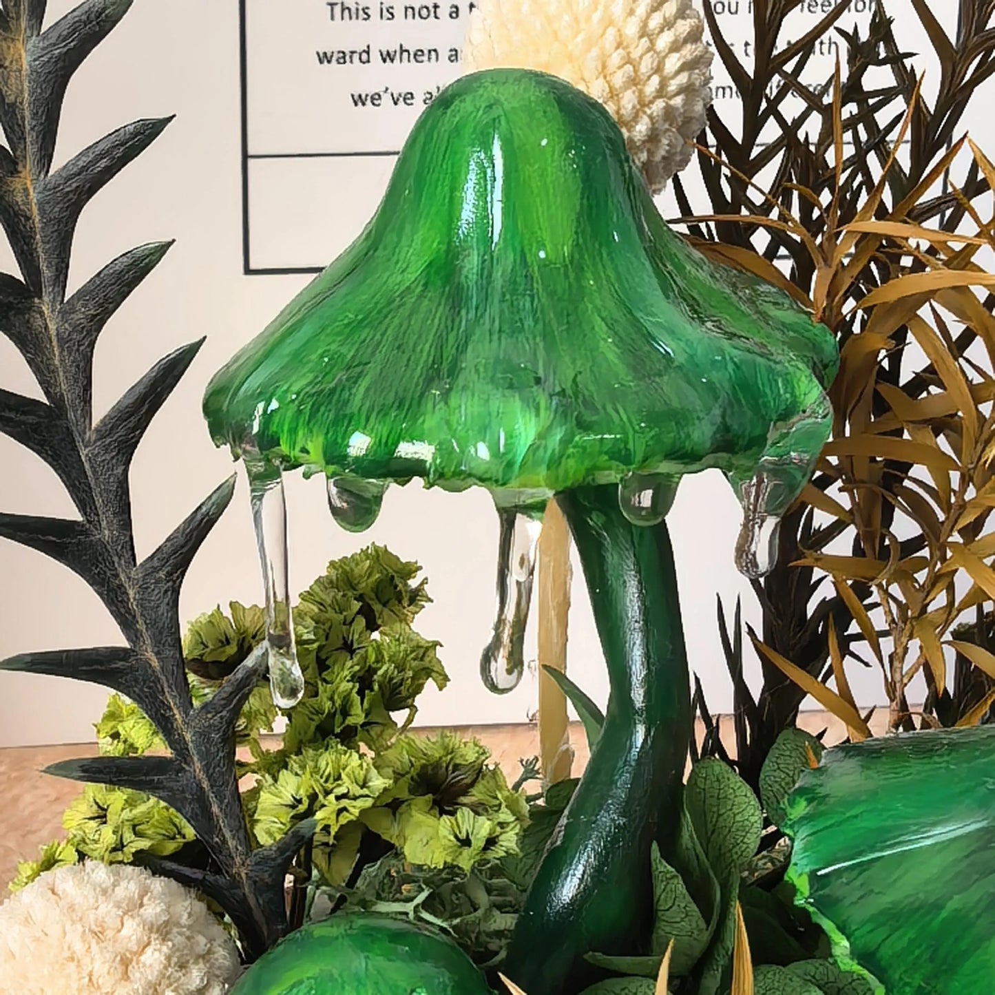 Green Forest Handmade Mushroom Lamp