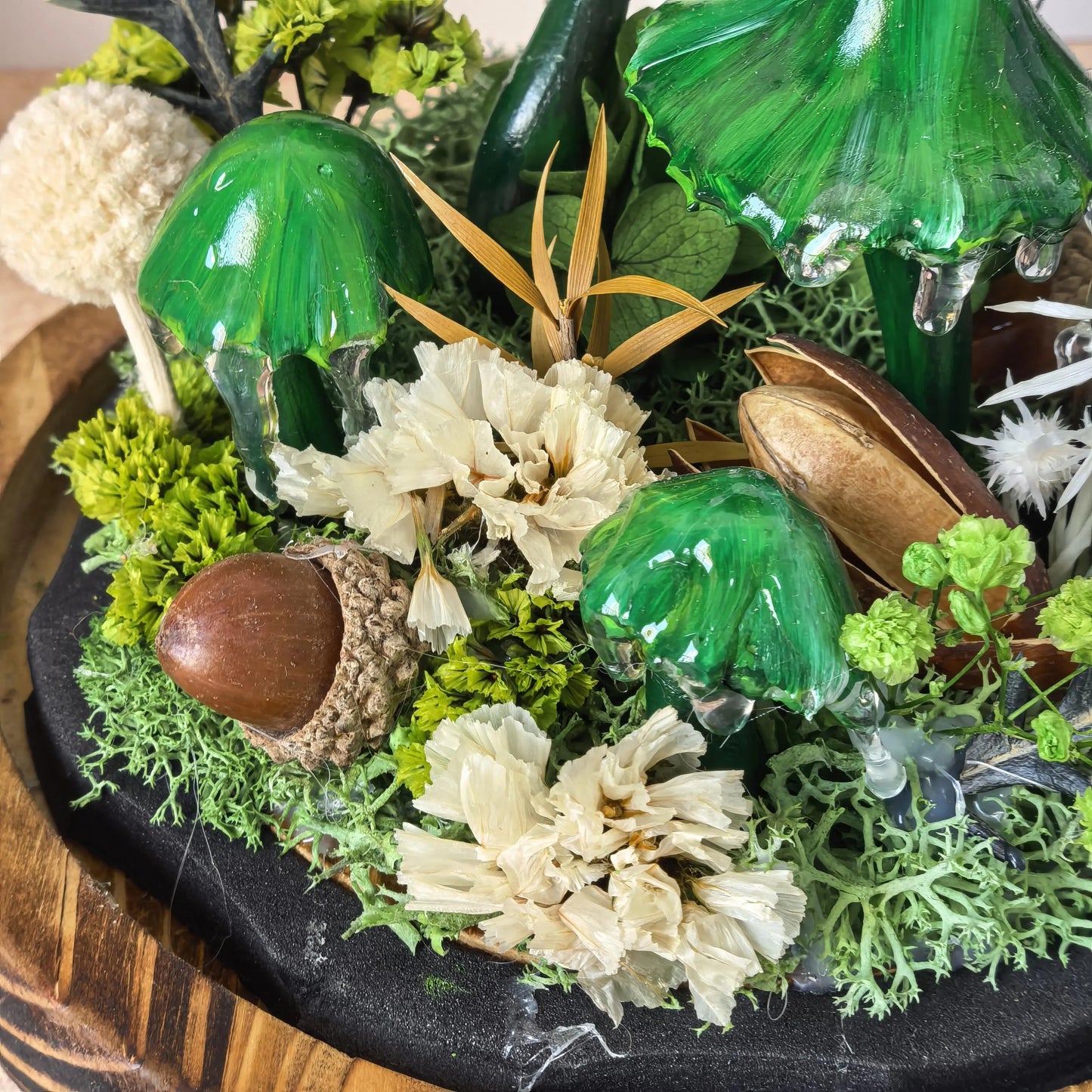 Green Forest Handmade Mushroom Lamp