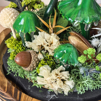 Green Forest Handmade Mushroom Lamp