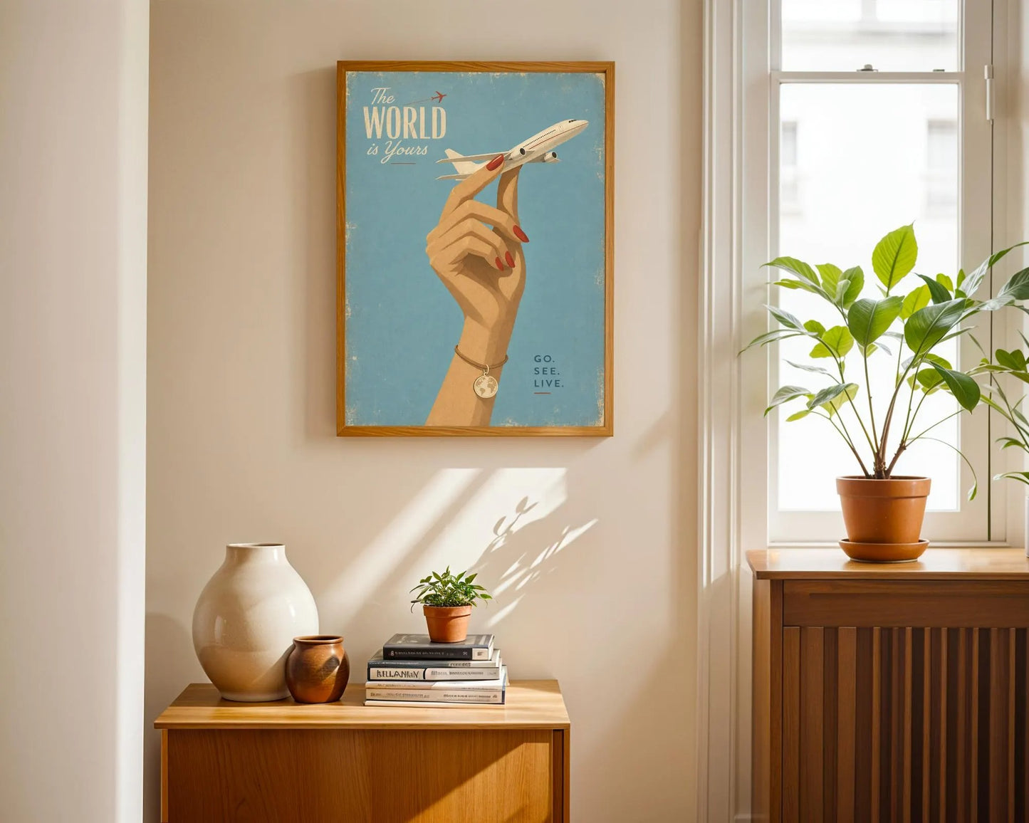Vintage Airplane wall art , Mid Century Aircraft Print, Pilot Gift Artwork