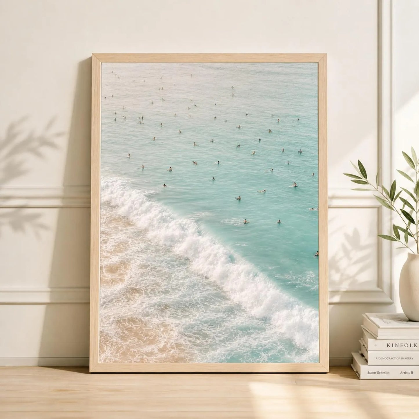 Retro Swimming Print, Beachy Coastal Wall Art