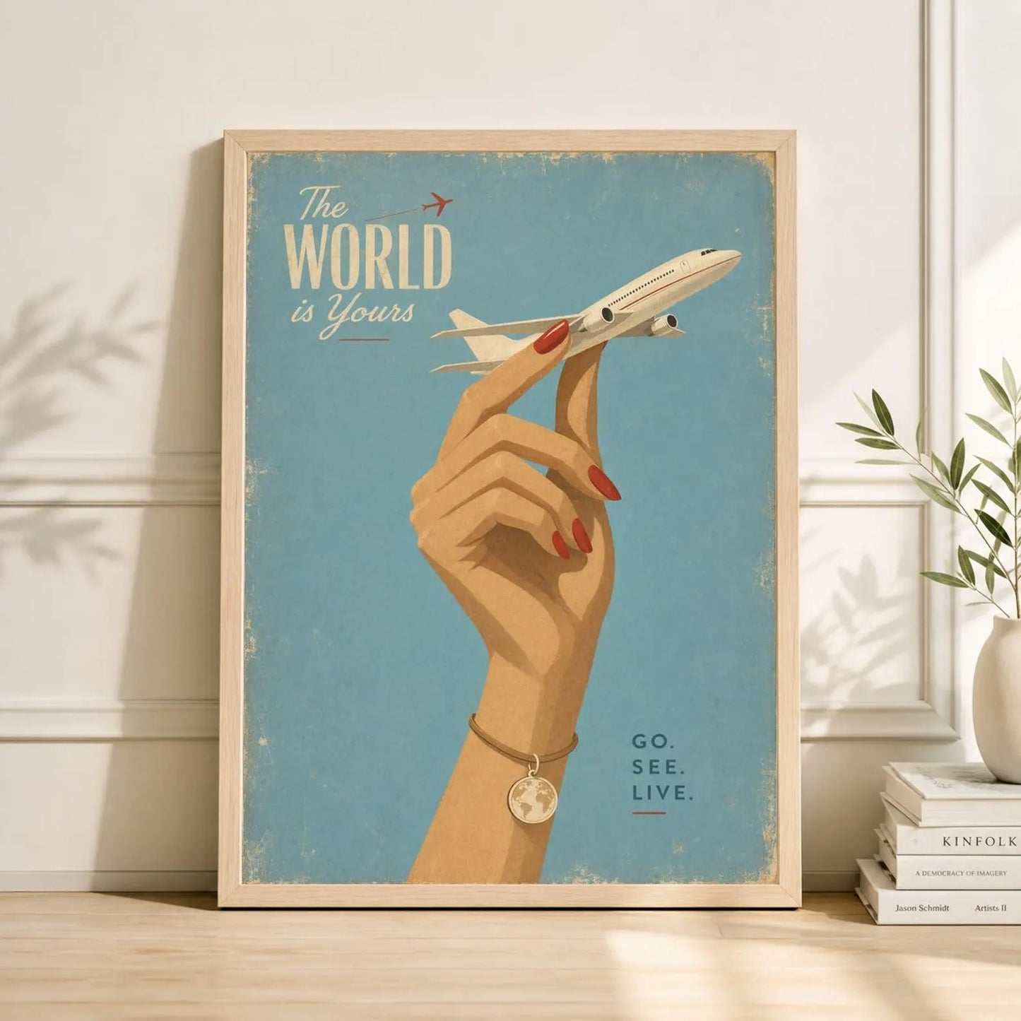 Vintage Airplane wall art , Mid Century Aircraft Print, Pilot Gift Artwork