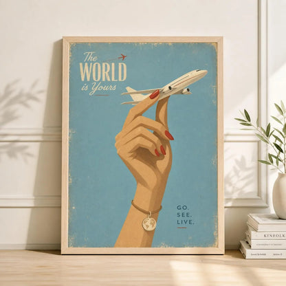Vintage Airplane wall art , Mid Century Aircraft Print, Pilot Gift Artwork