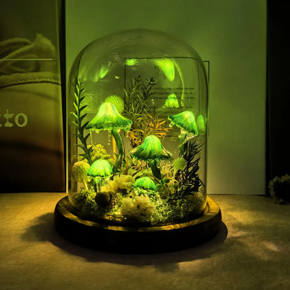 Green Forest Handmade Mushroom Lamp