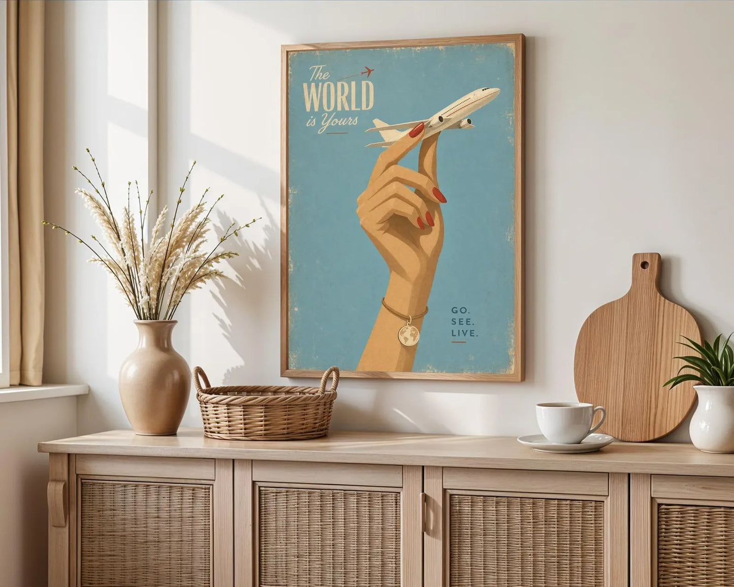 Vintage Airplane wall art , Mid Century Aircraft Print, Pilot Gift Artwork