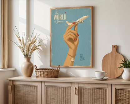 Vintage Airplane wall art , Mid Century Aircraft Print, Pilot Gift Artwork